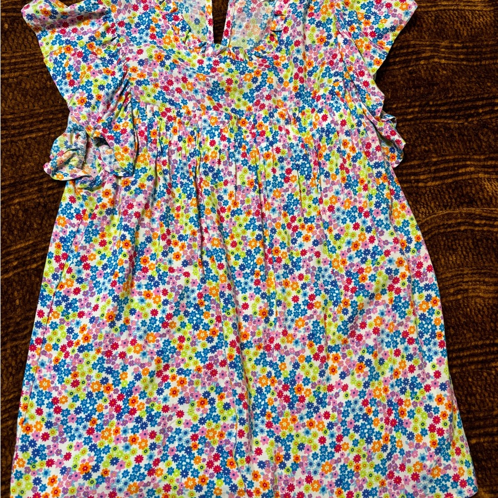 Pink and Yellow Ruffled Smocked Blouse